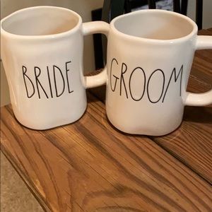 Rae Dunn. Bride and groom mugs. Sold as set